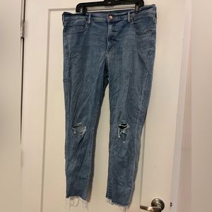 EXPRESS JEANS SKINNY RIPPED TORN MID RISE 16R!